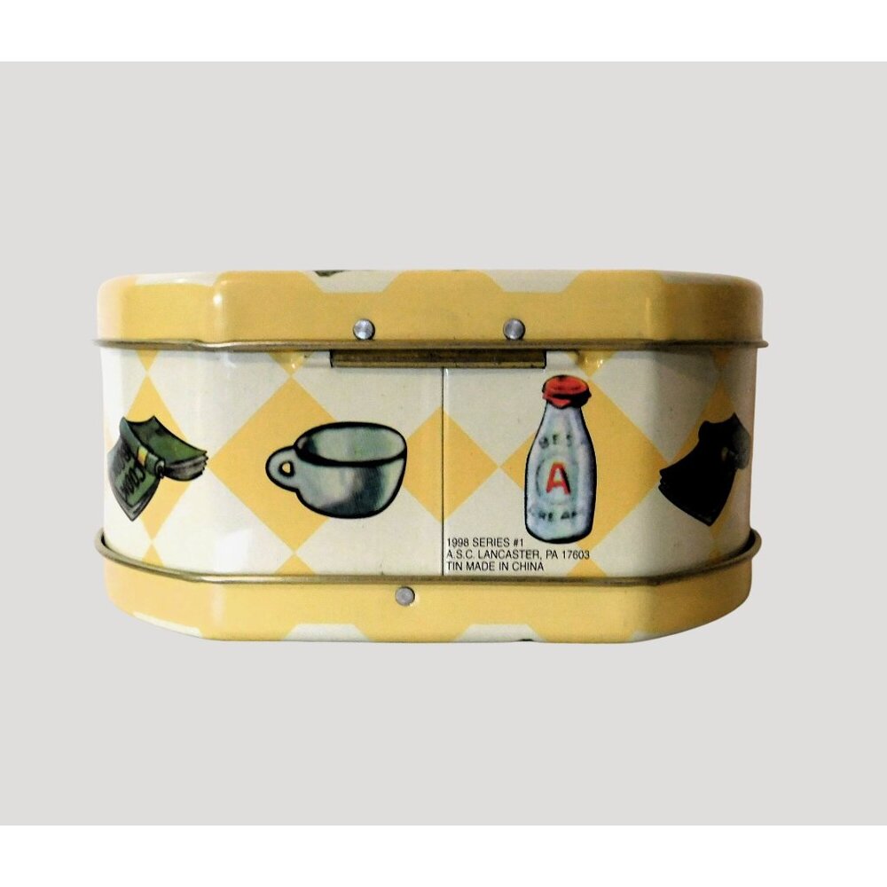 Disney Minnie Mouse Collectible Tin Mini Lunch Box Vintage 1998 Round Yellow 6x6 - Picture 5 of 12